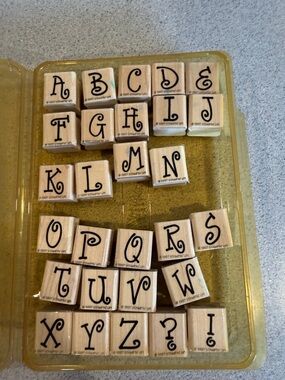 Stampin' Up! Home Design Alphabet Wood Stamps in Black on Natural Wood